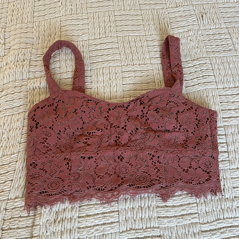 Pink lace, pencil skirt and crop set dynamite